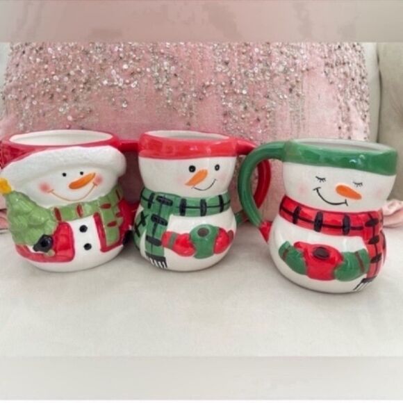 Set of 3 SNOWMAN, HOT CHOCOLATE Mugs - Picture 3 of 8